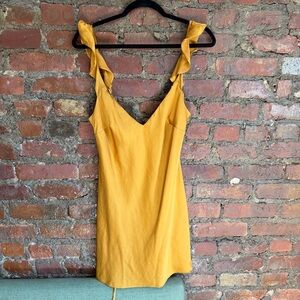 Free People Mustard V-Neck Dress